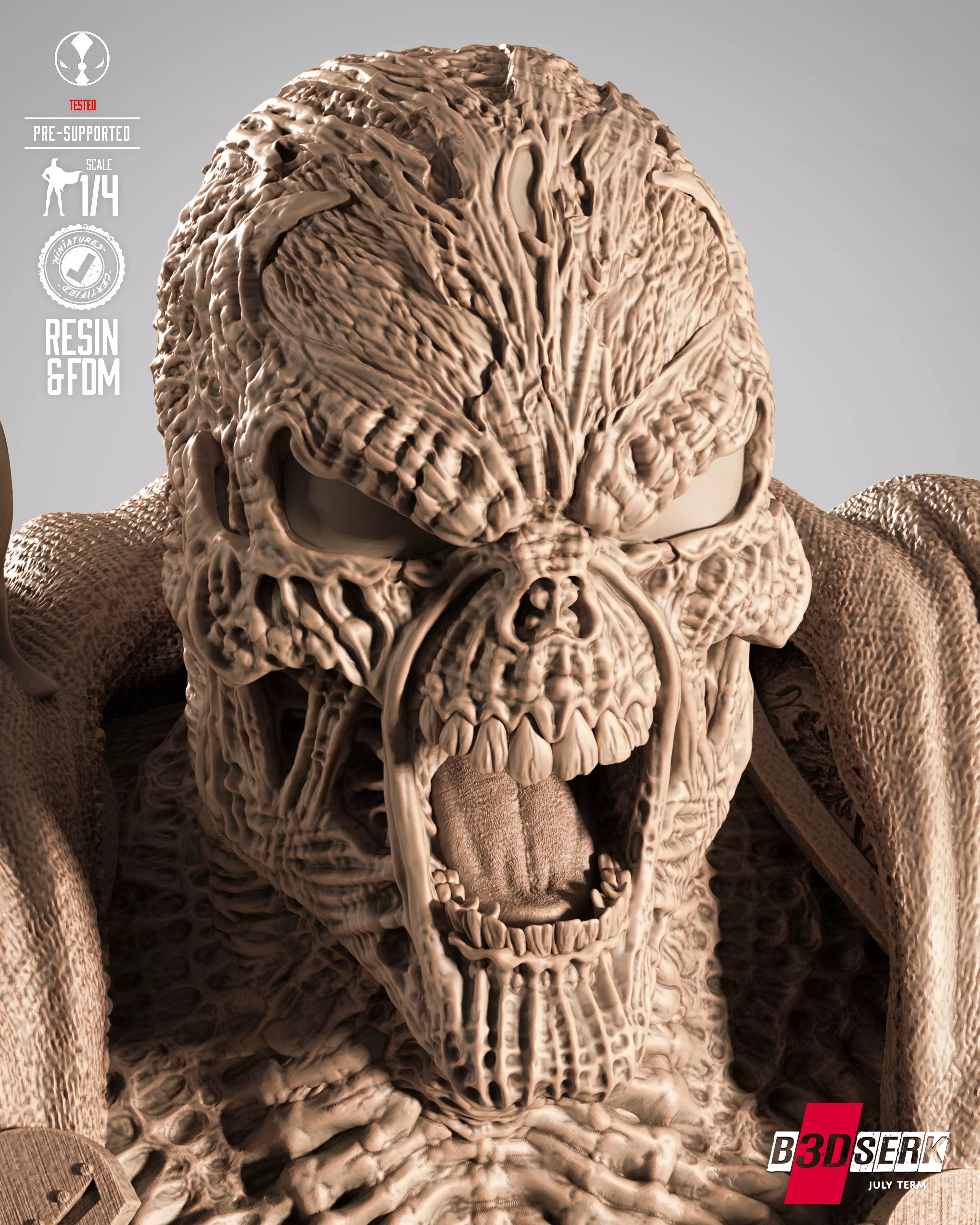 B3DSERK Medieval Spawn Portrait Bust 3D print model_2