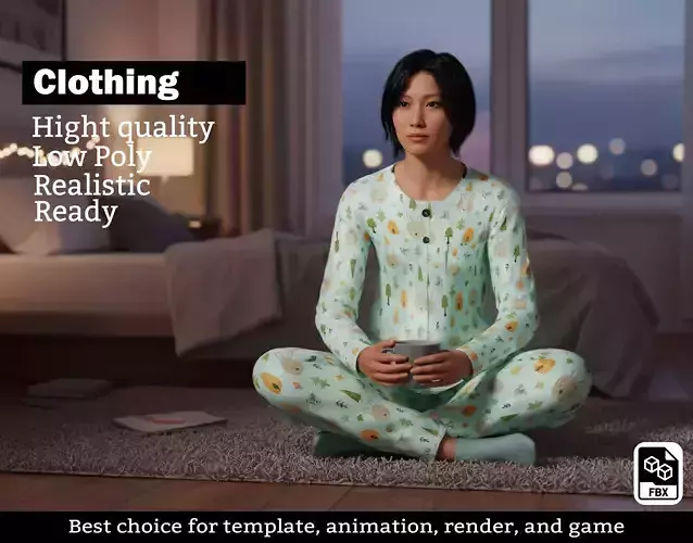  Pajama Set Sleepwear Outfit