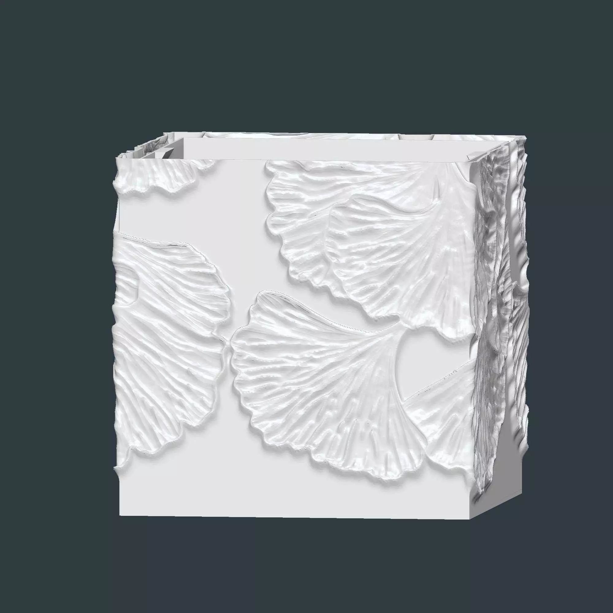 Ginkgo Biloba Plant Pot With Drainage No Supports 3D print model_7