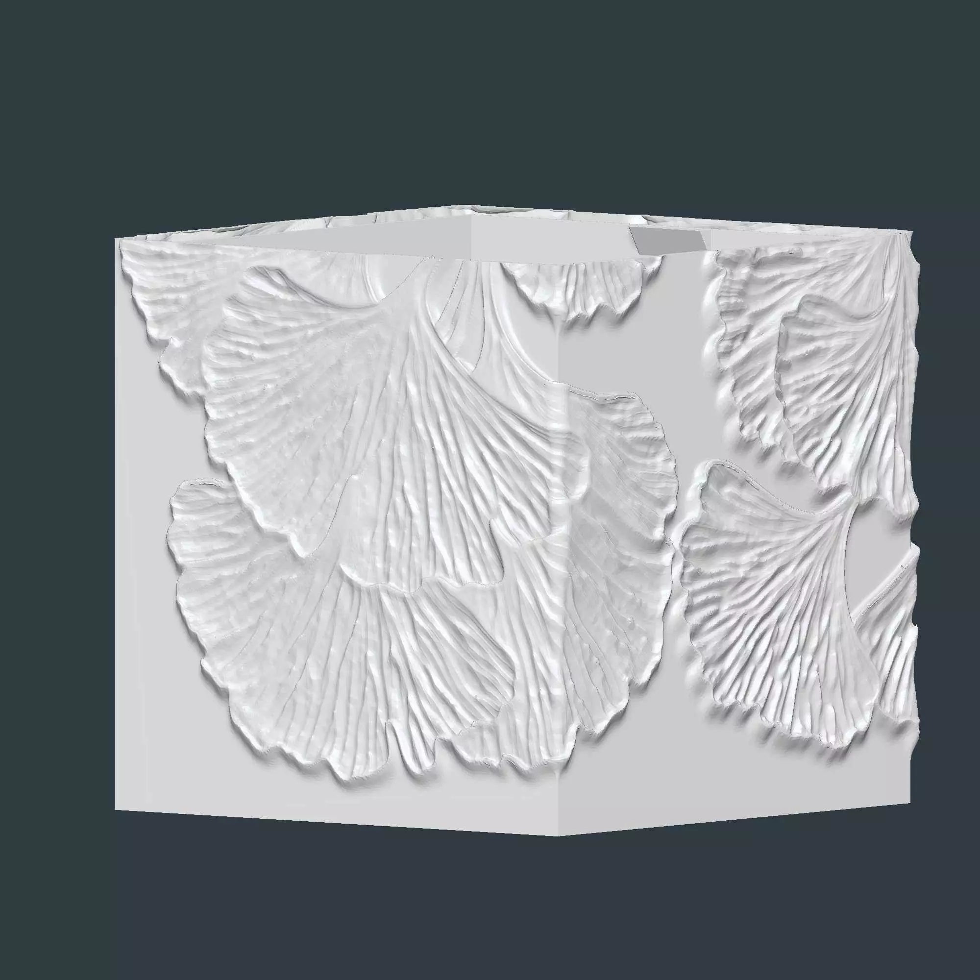 Ginkgo Biloba Plant Pot With Drainage No Supports 3D print model_6