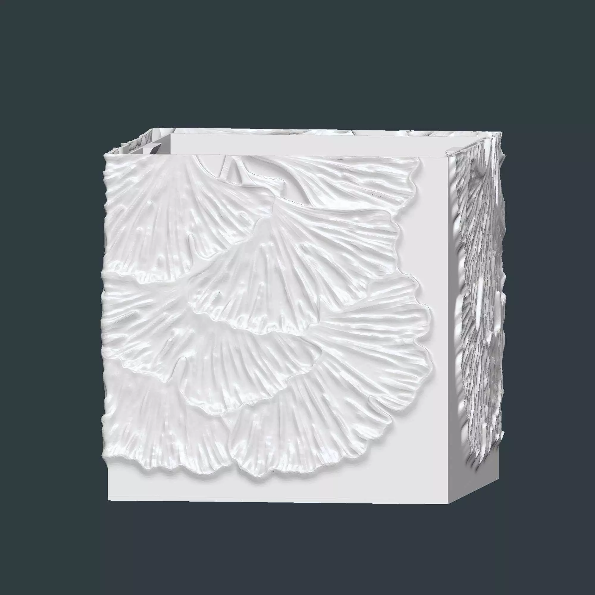 Ginkgo Biloba Plant Pot With Drainage No Supports 3D print model_1