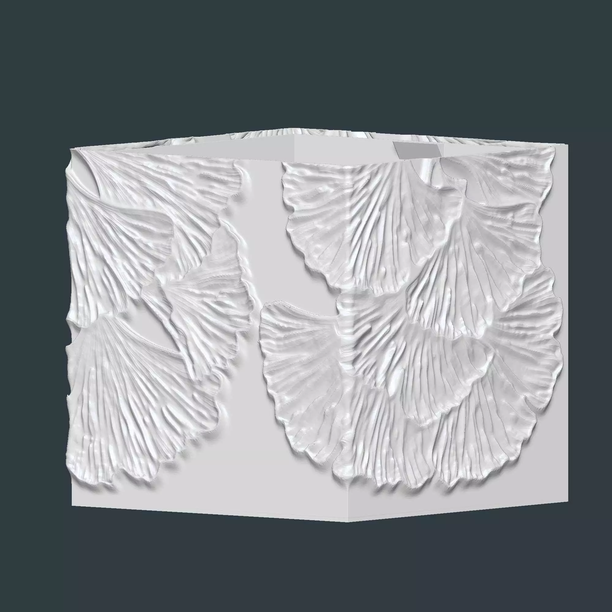 Ginkgo Biloba Plant Pot With Drainage No Supports 3D print model_9