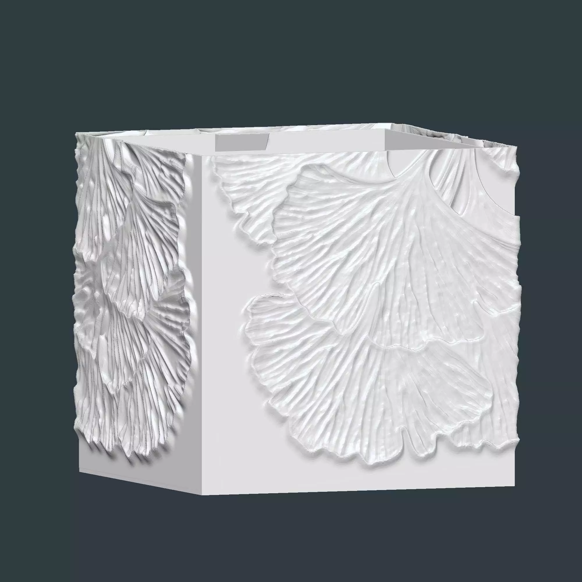 Ginkgo Biloba Plant Pot With Drainage No Supports 3D print model_5