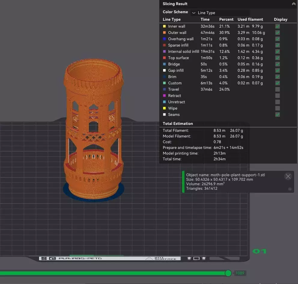 Moss Pole Plant Support No Supports 3D print model_3