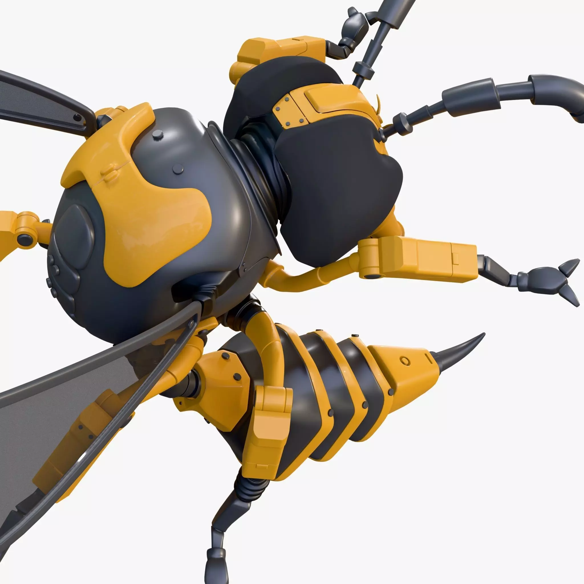 Wasp Robot SciFi Drone M1 3D model_6