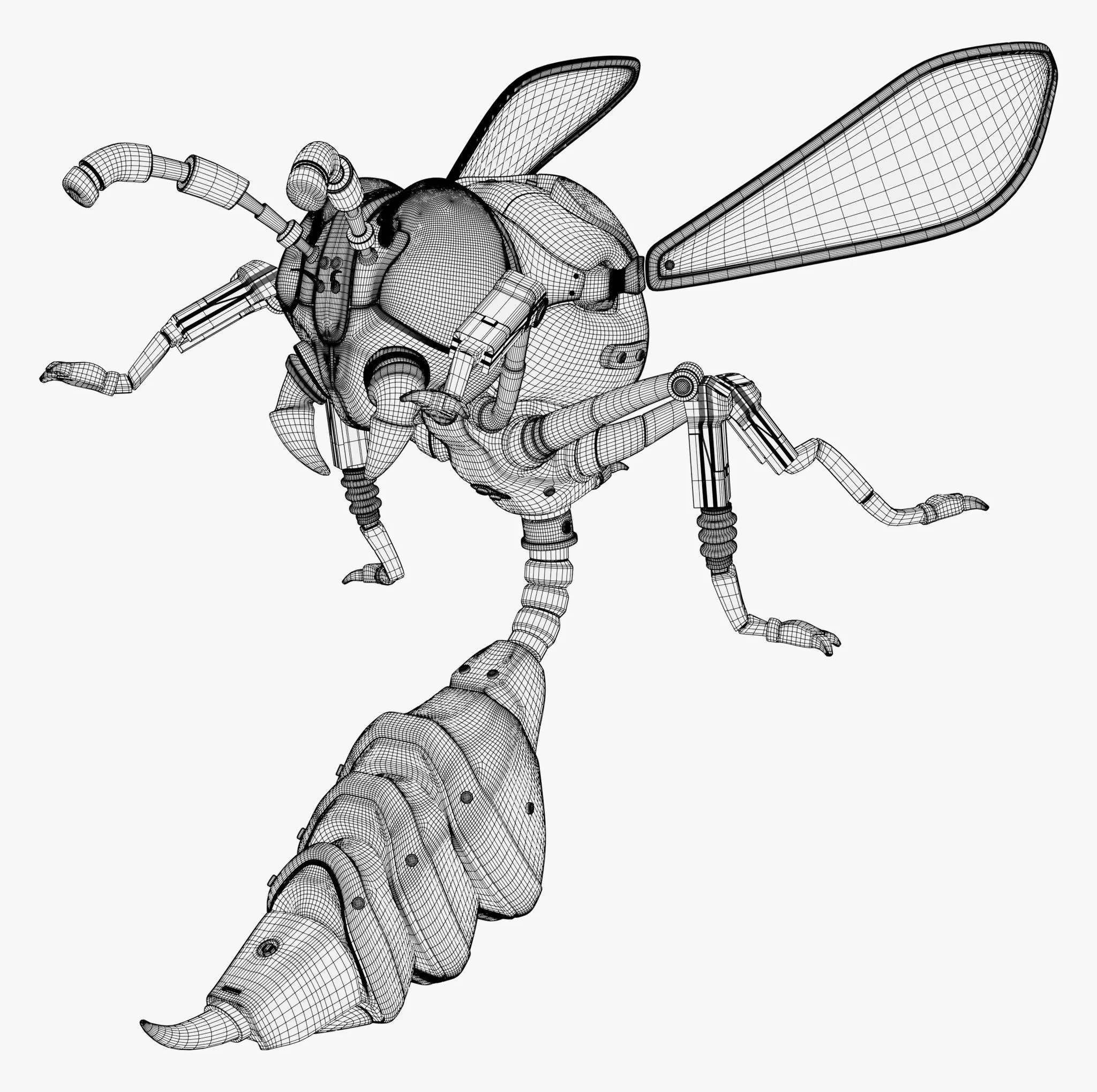Wasp Robot SciFi Drone M1 3D model_7
