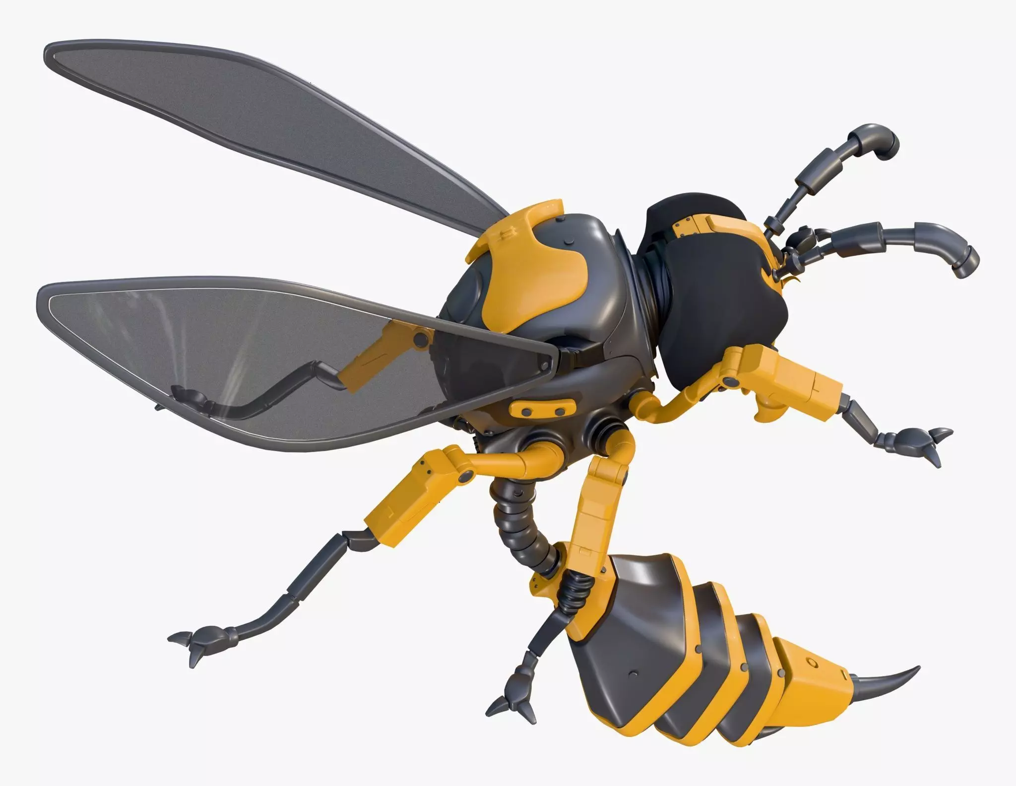 Wasp Robot SciFi Drone M1 3D model_4