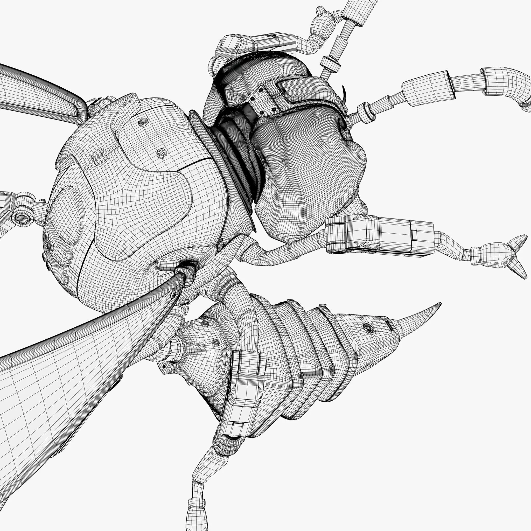 Wasp Robot SciFi Drone M1 3D model_13