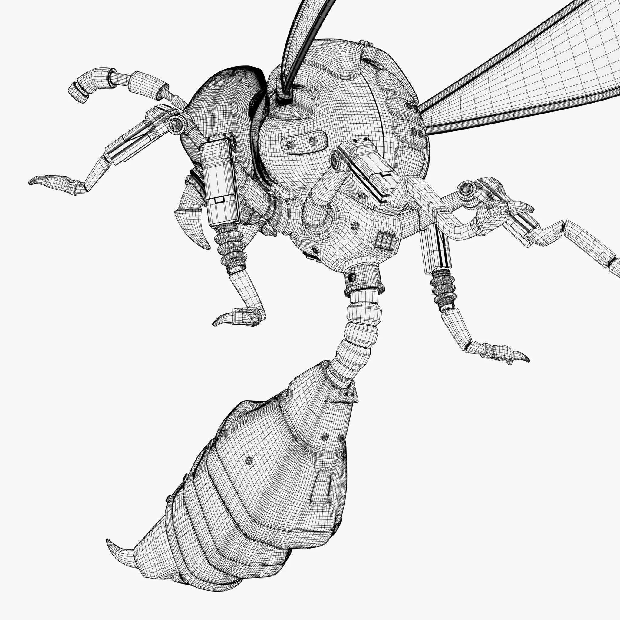 Wasp Robot SciFi Drone M1 3D model_8