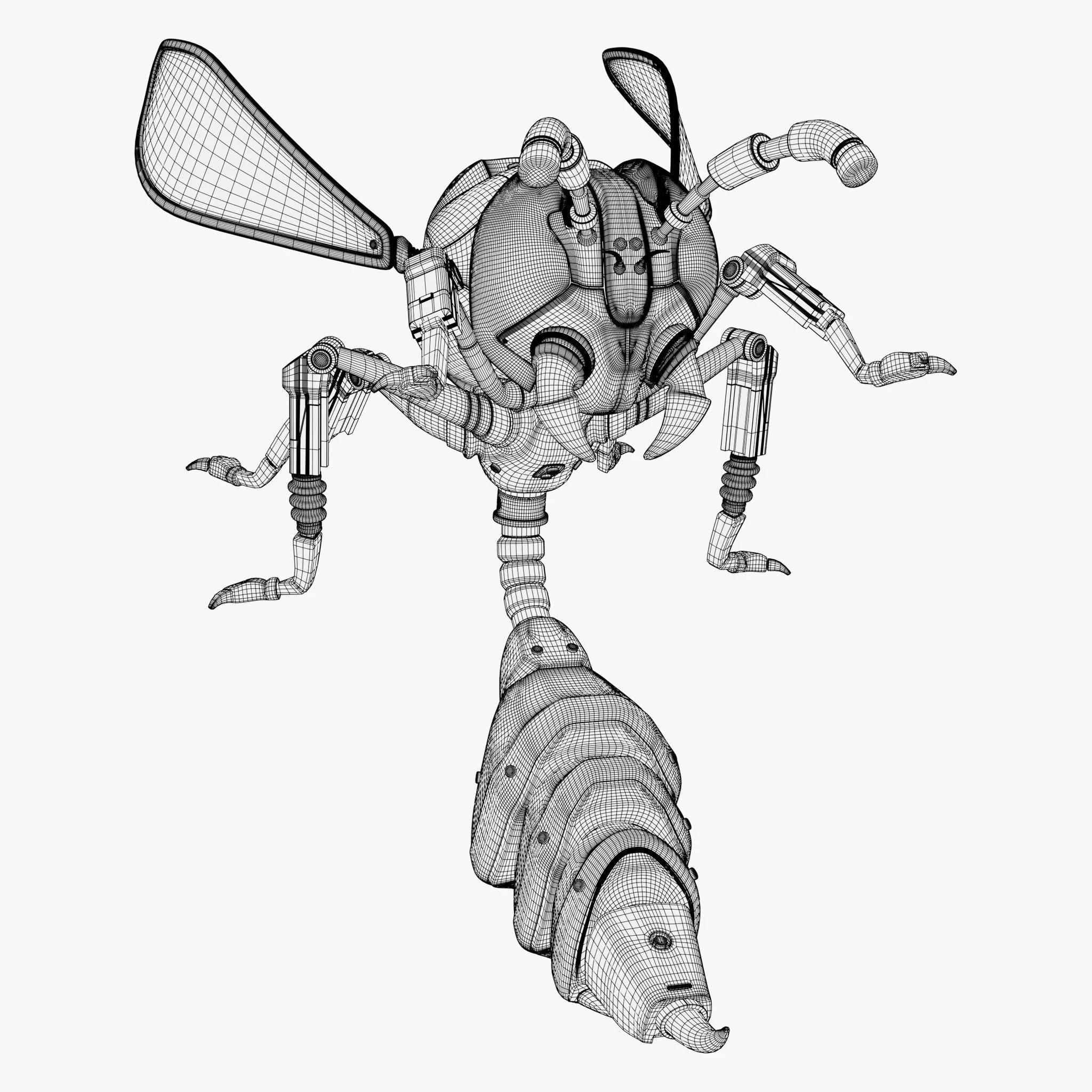 Wasp Robot SciFi Drone M1 3D model_9