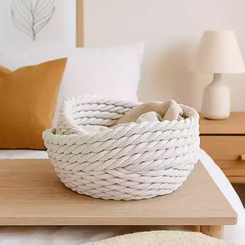 Rope Basket Storage Box No Supports 3D print model