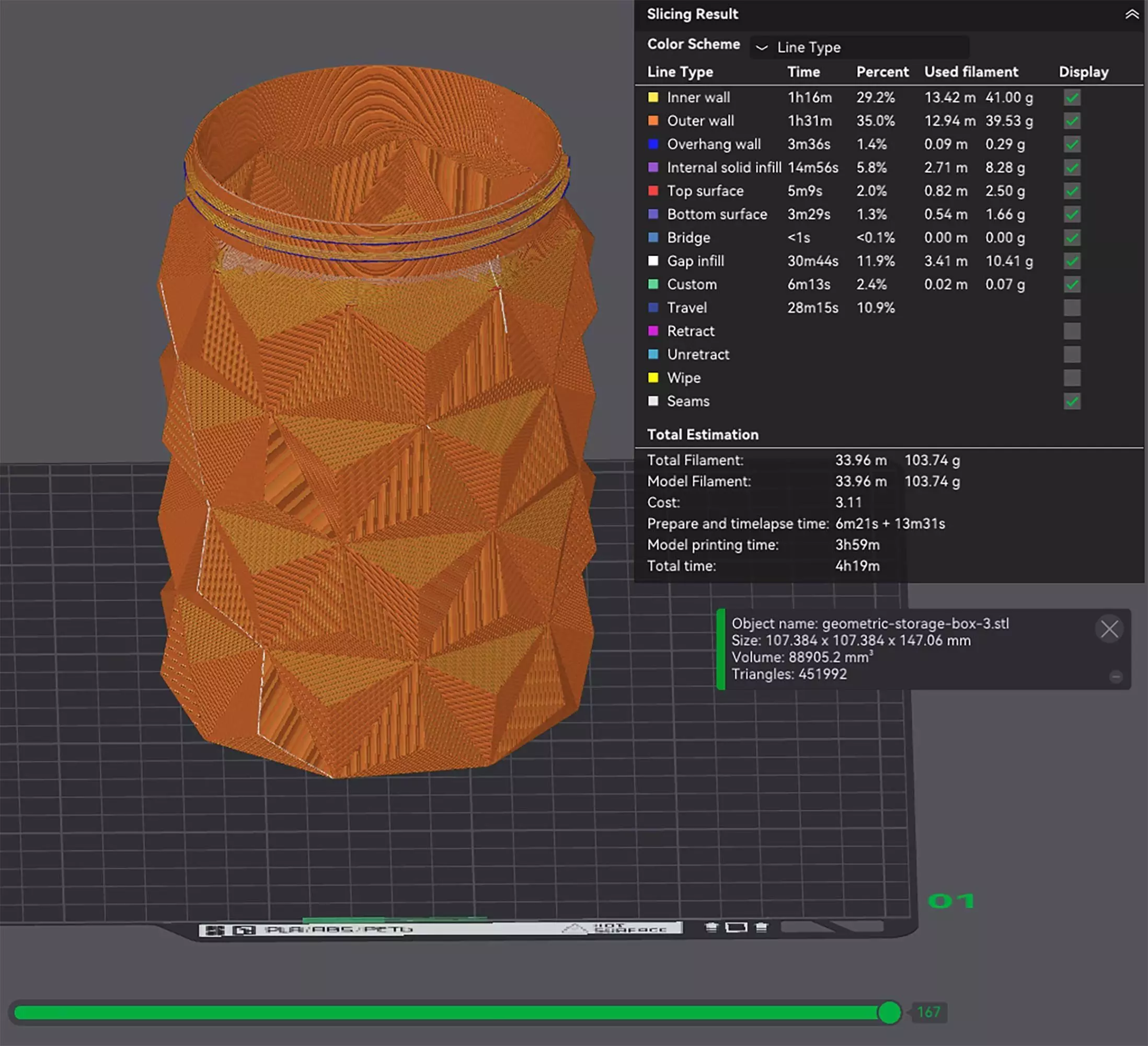 Geometric Jar Set of 3 Storage Box No Supports 3D print model_3