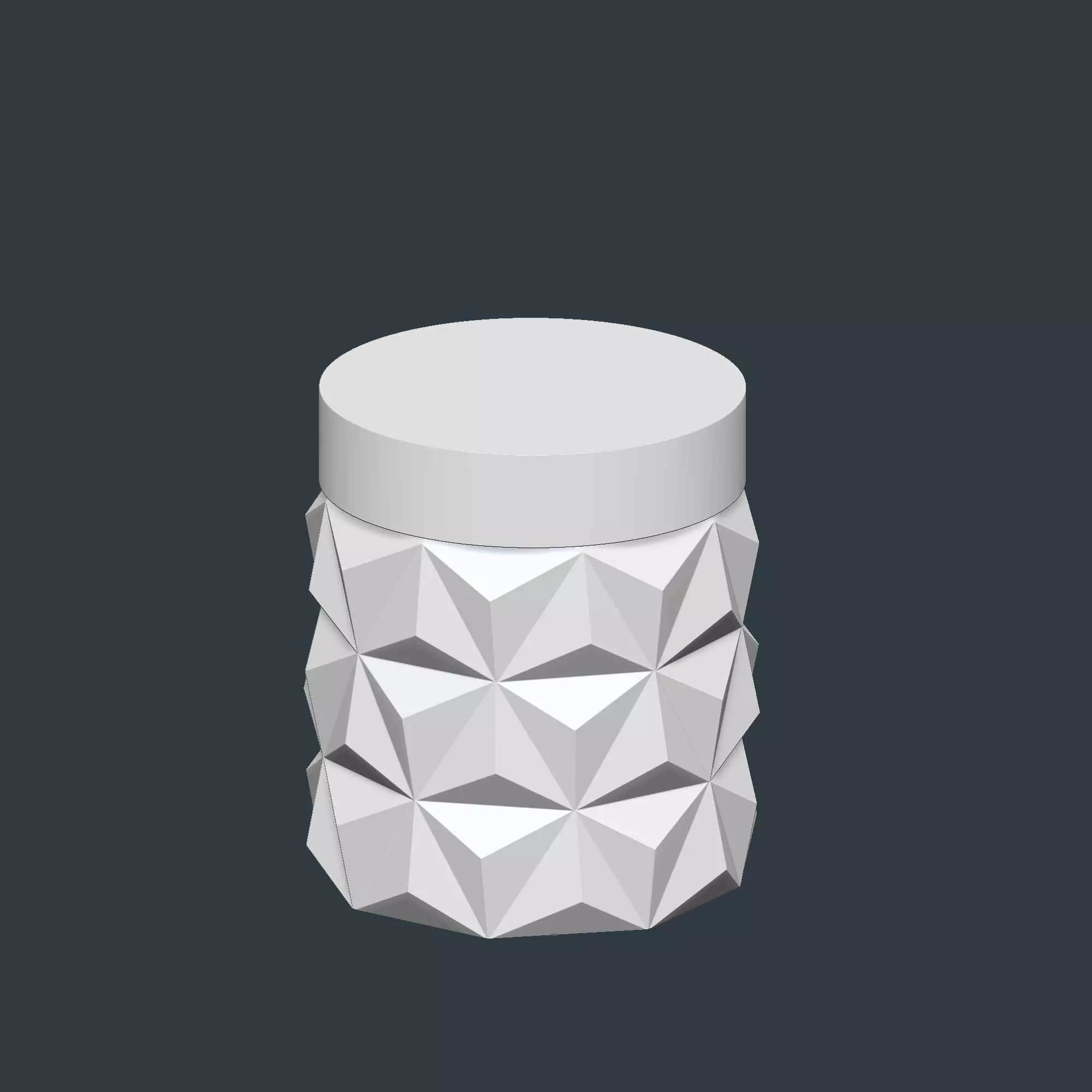 Geometric Jar Set of 3 Storage Box No Supports 3D print model_7