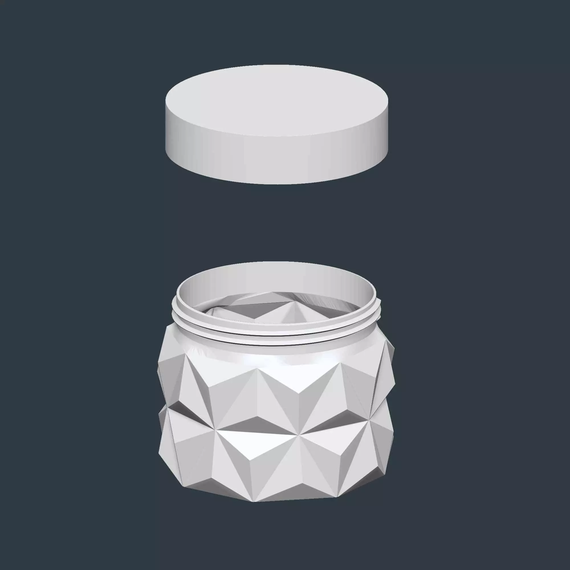 Geometric Jar Set of 3 Storage Box No Supports 3D print model_9