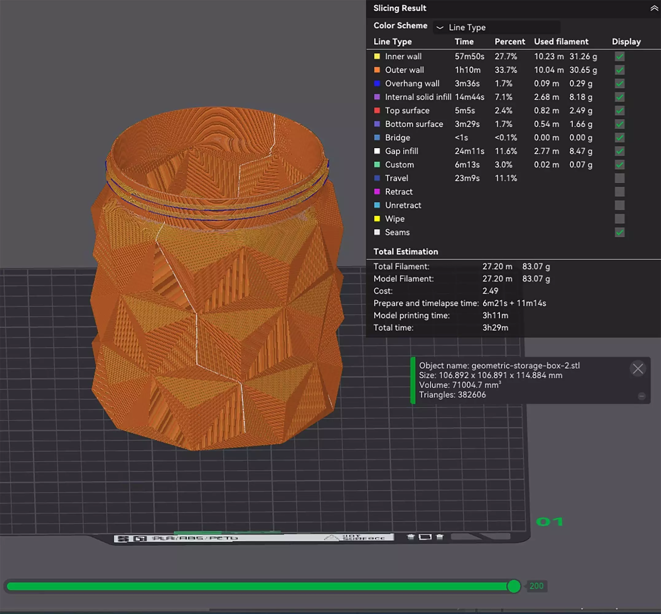 Geometric Jar Set of 3 Storage Box No Supports 3D print model_2