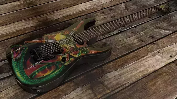George Lynch Snake Skull Guitar