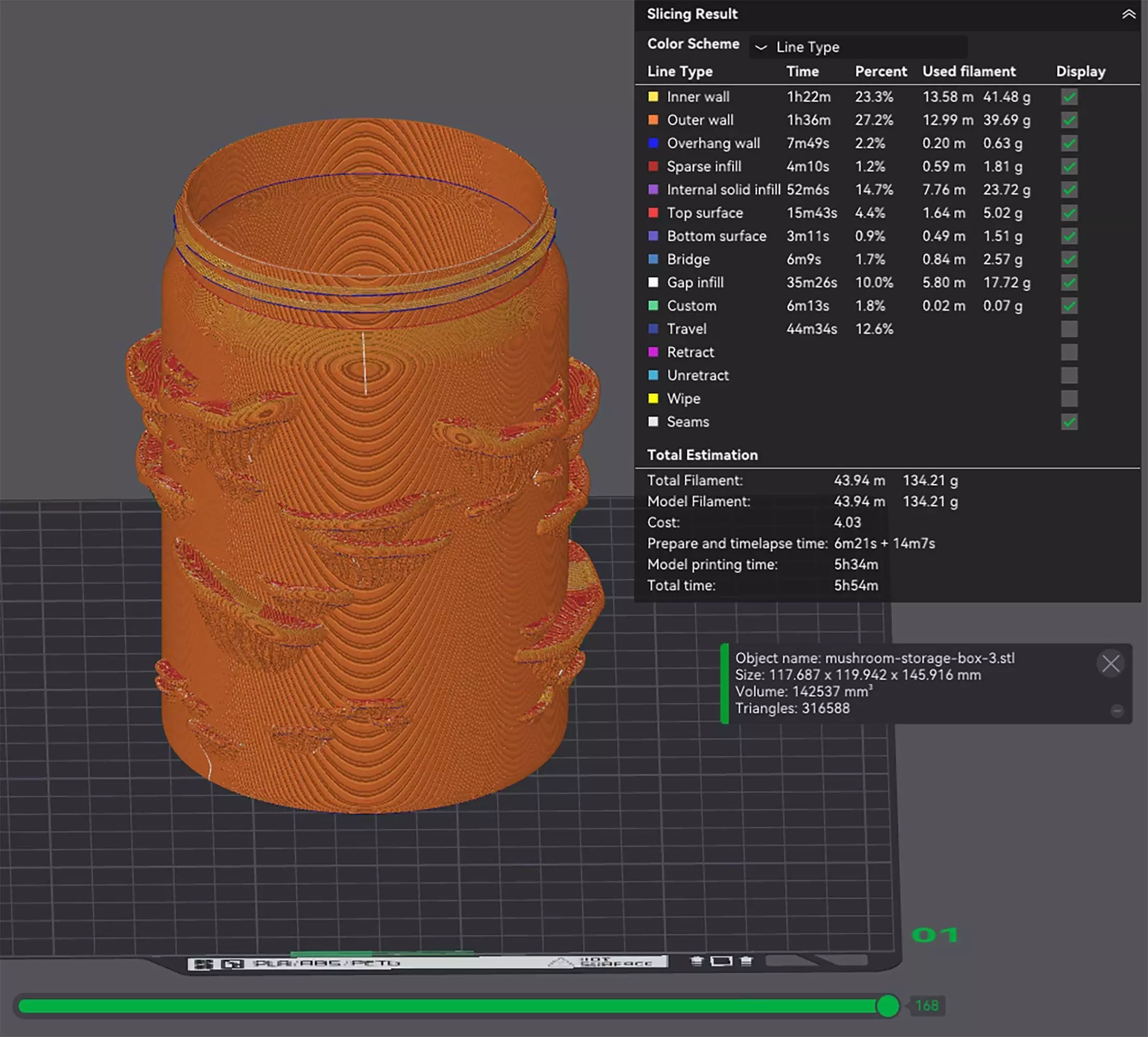 Mushroom Jar Set of 3 Storage Box No Supports 3D print model_3