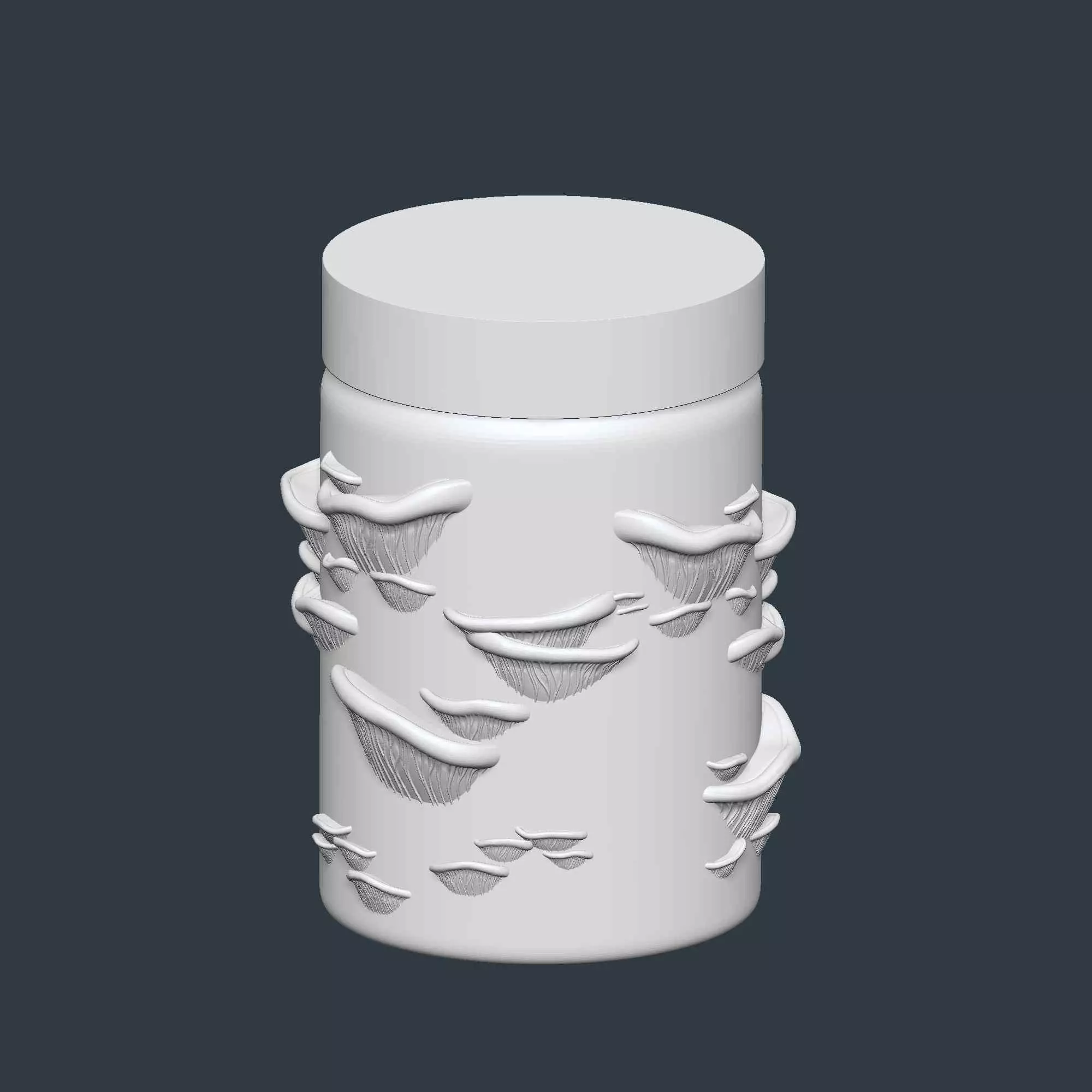 Mushroom Jar Set of 3 Storage Box No Supports 3D print model_6