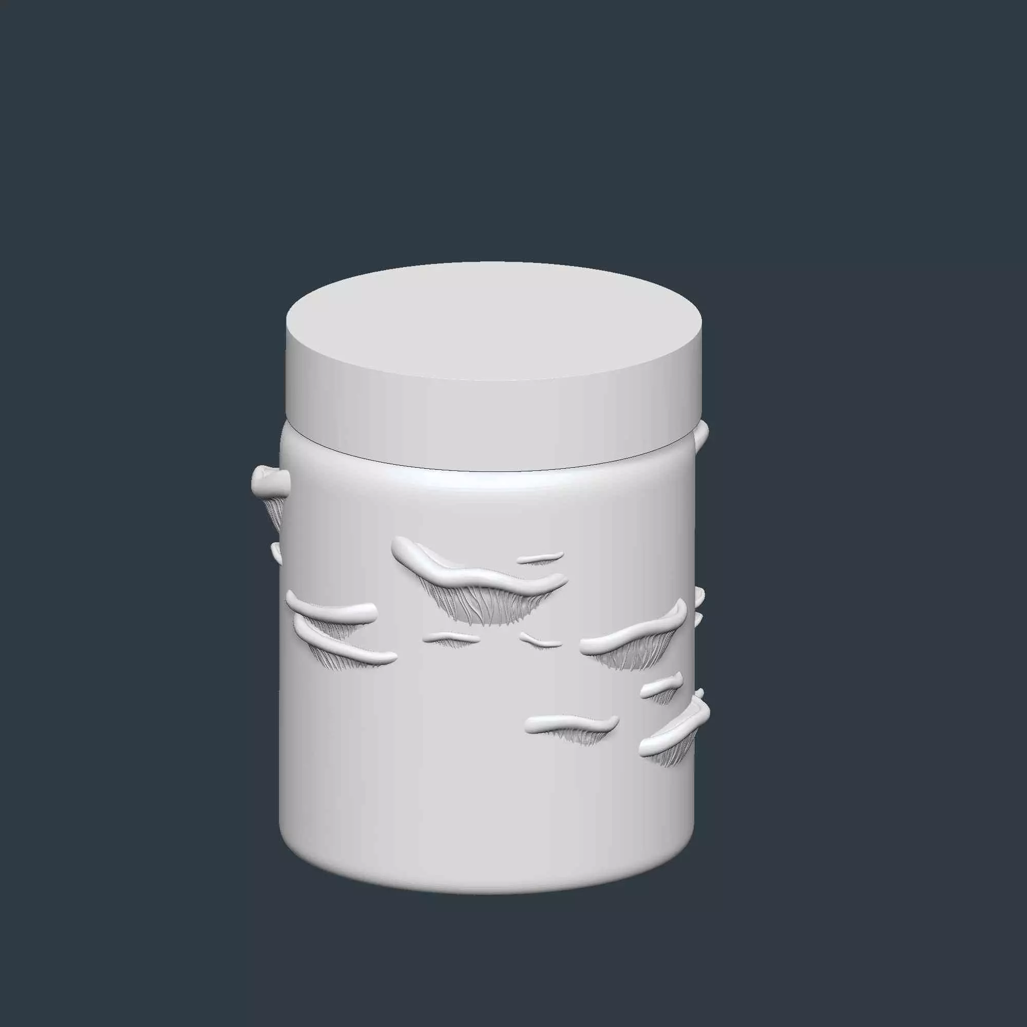 Mushroom Jar Set of 3 Storage Box No Supports 3D print model_7