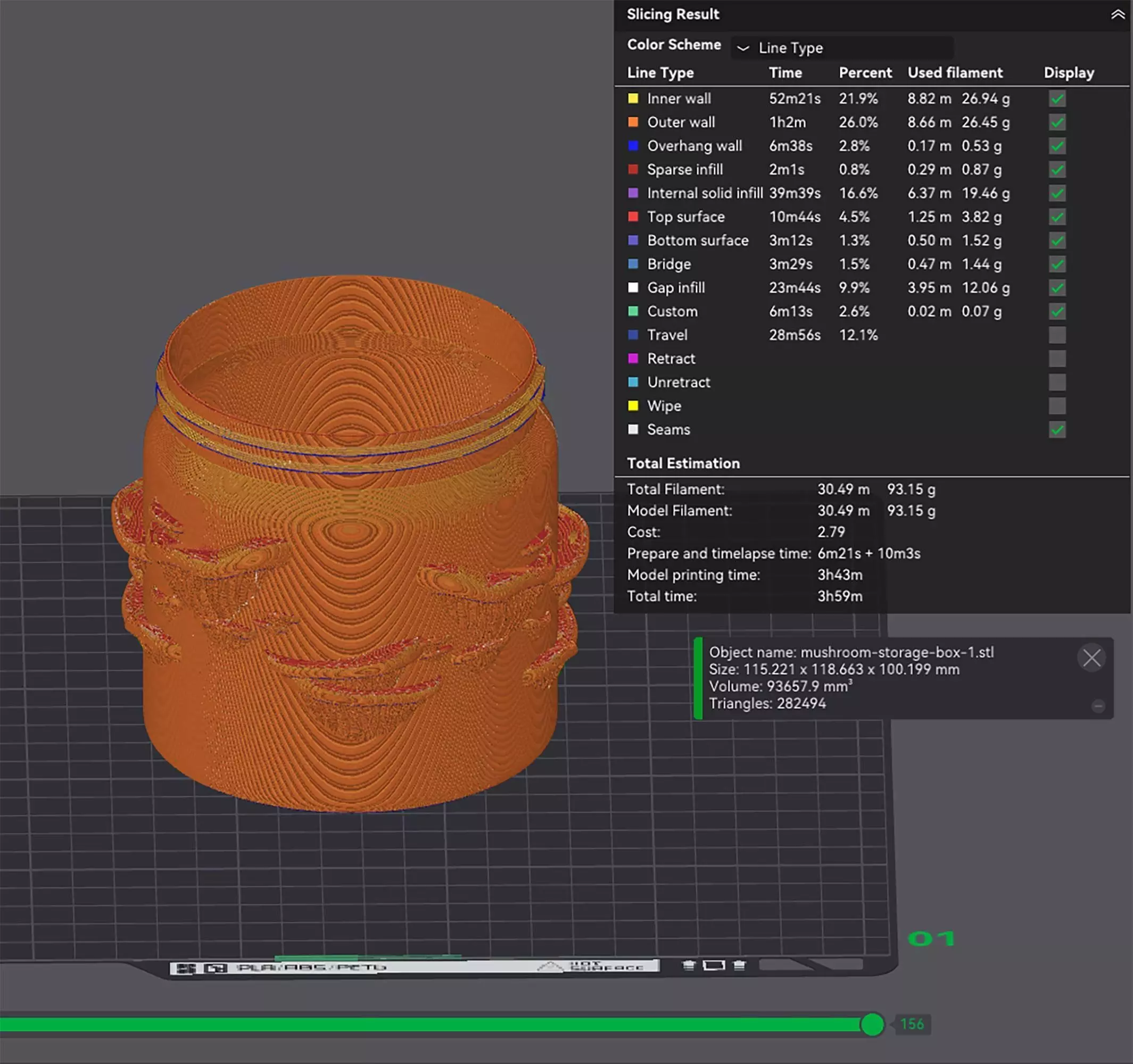 Mushroom Jar Set of 3 Storage Box No Supports 3D print model_5