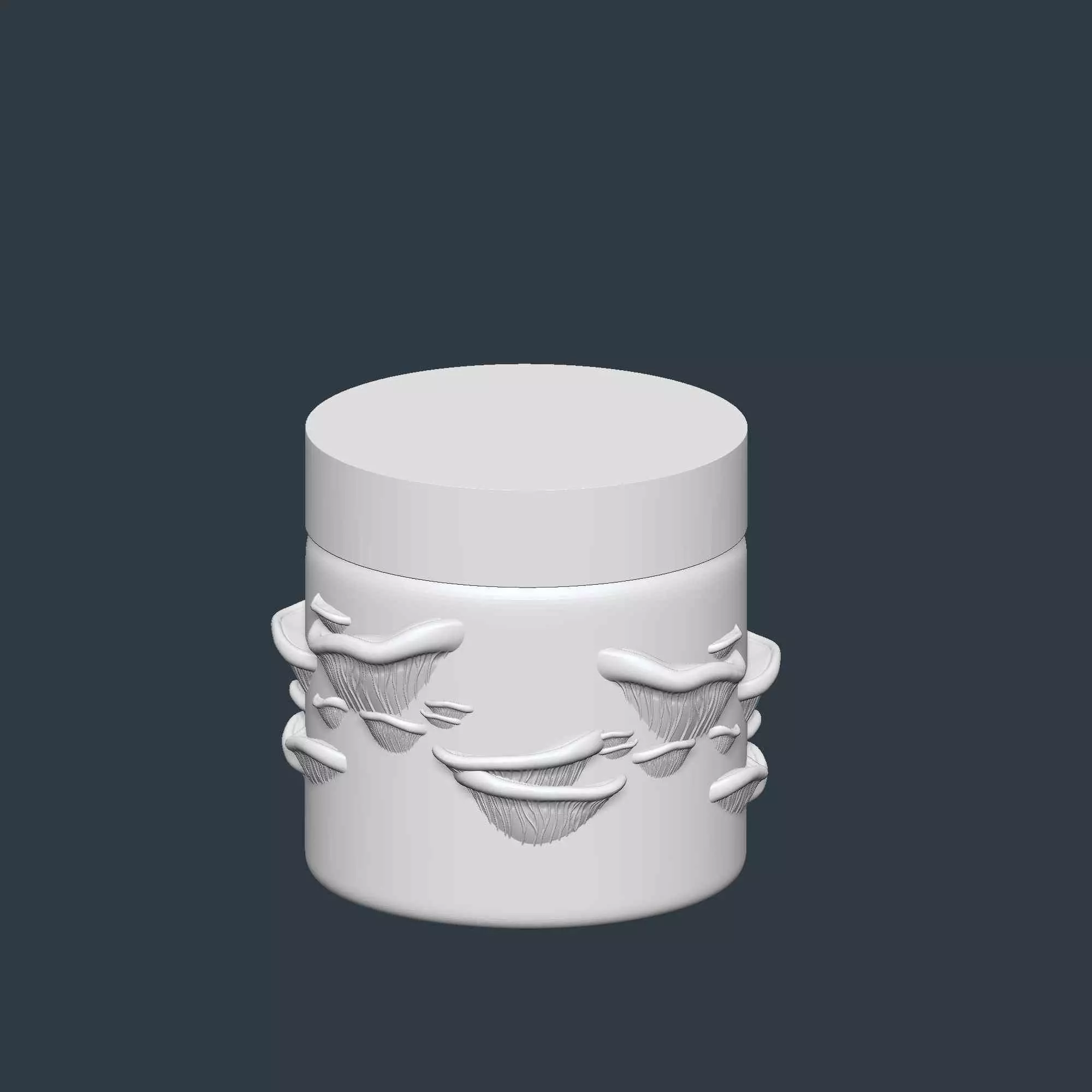 Mushroom Jar Set of 3 Storage Box No Supports 3D print model_8