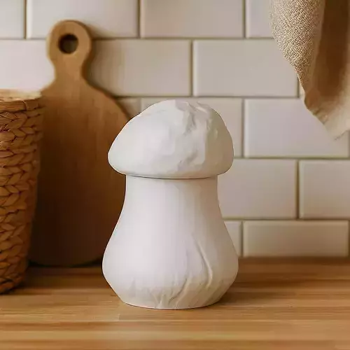 Mushroom Jar Storage Box No Supports 3D print model