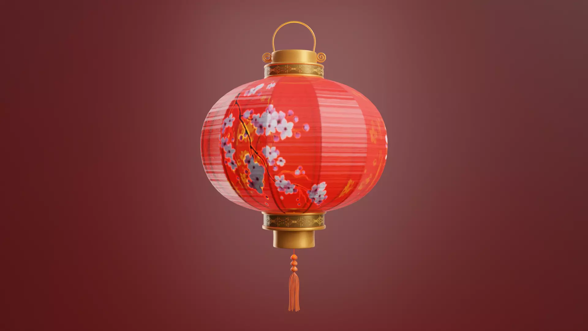 Round Chinese Lantern 3D model_1