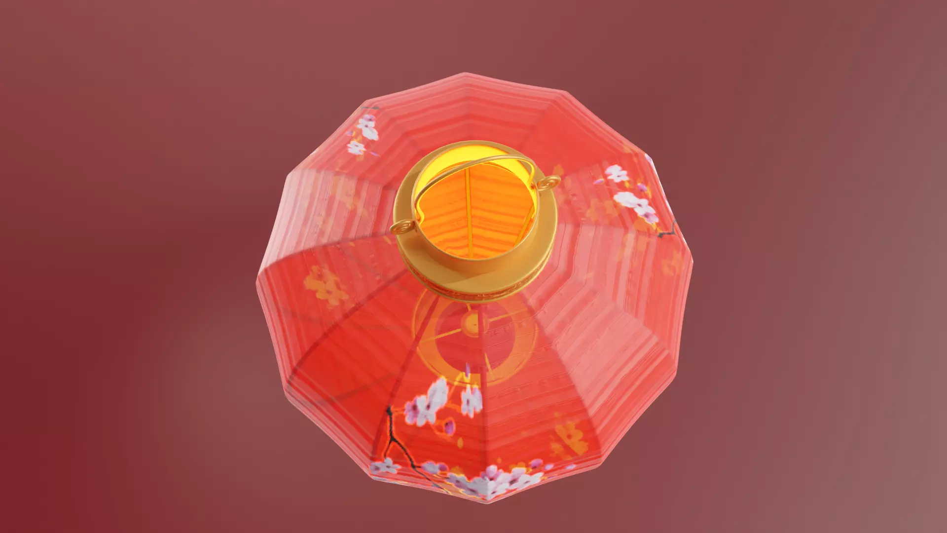 Round Chinese Lantern 3D model_2
