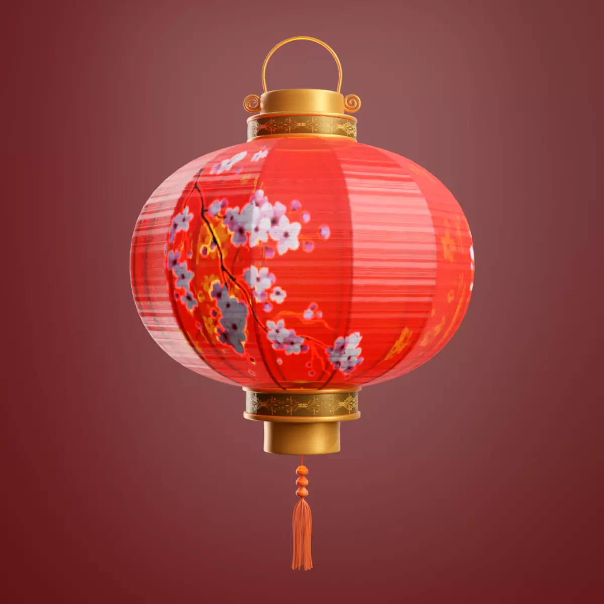 Round Chinese Lantern 3D model_0
