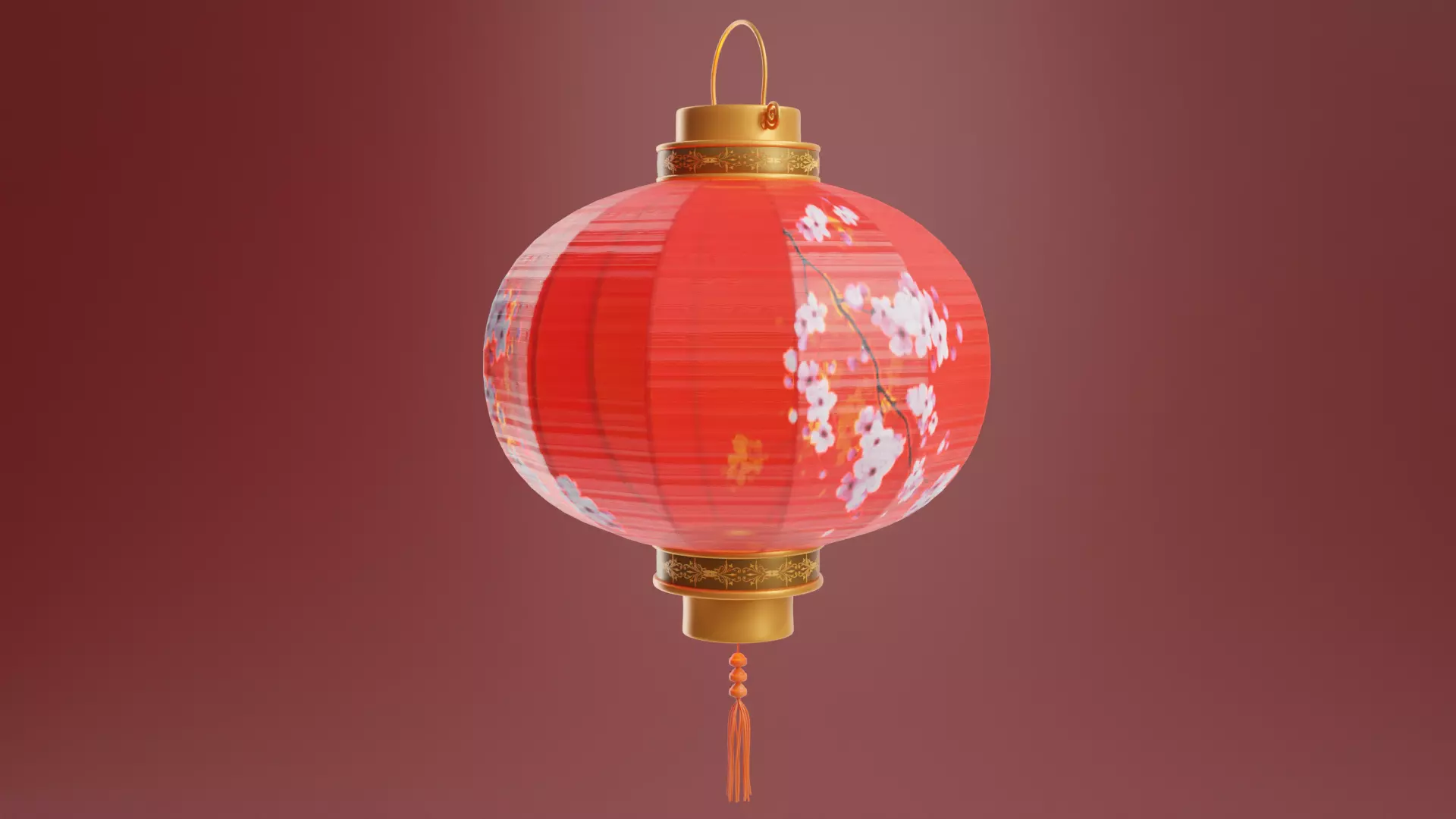 Round Chinese Lantern 3D model_5