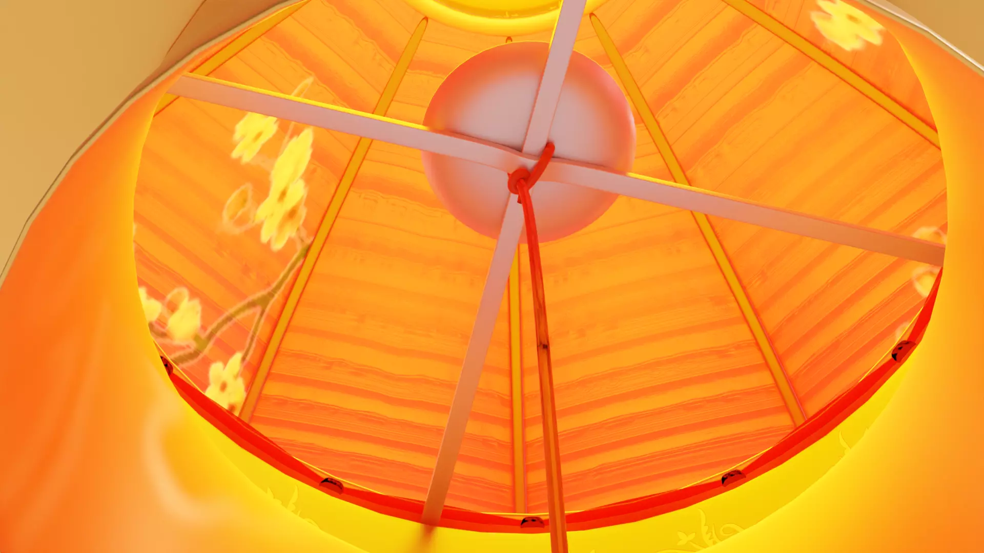 Round Chinese Lantern 3D model_4