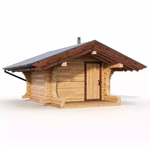 Bathhouse 03 from a carriage with a Norwegian lock 3D model 3