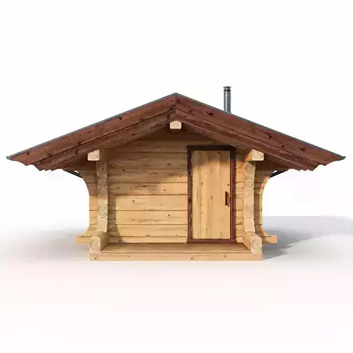 Bathhouse 03 from a carriage with a Norwegian lock 3D model 2