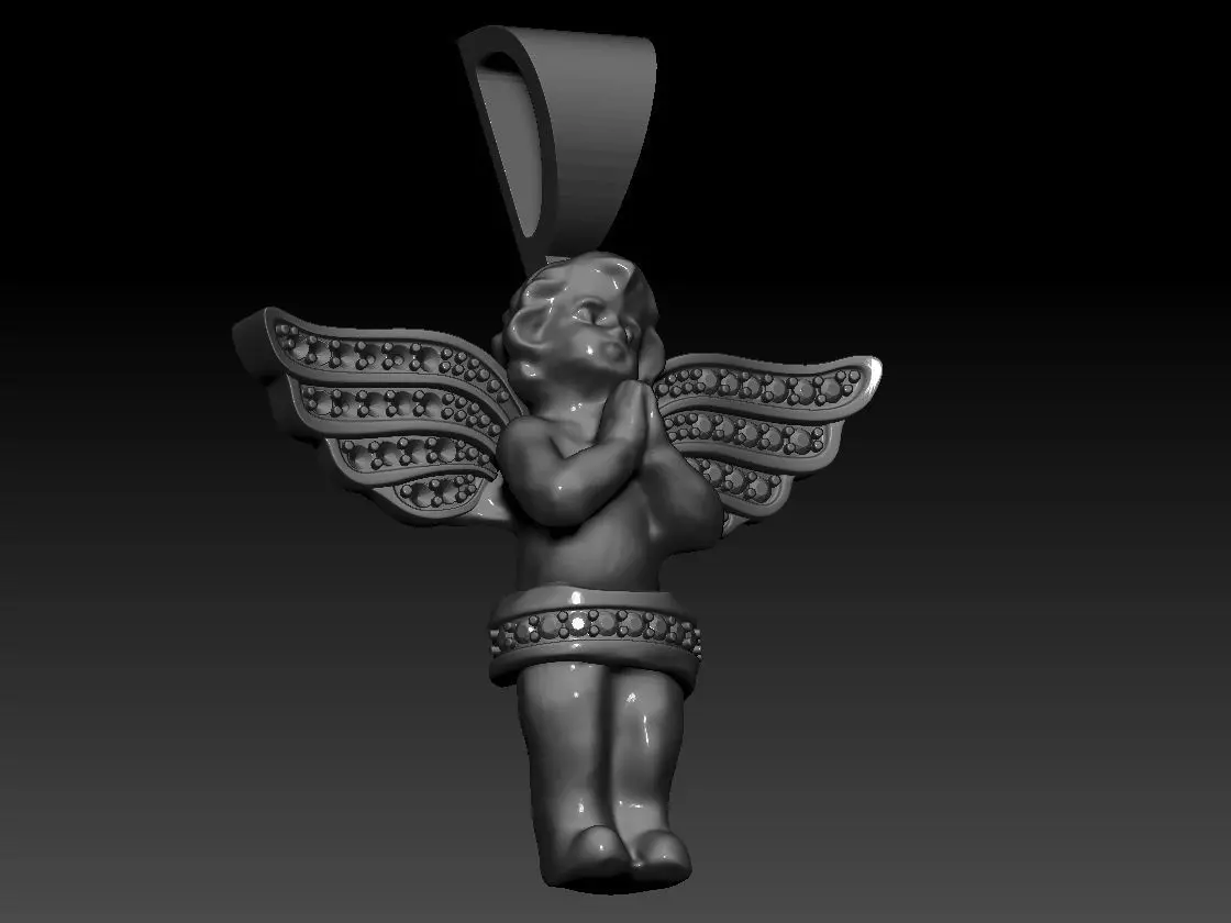 Baby Jesus angle pendant 3D print model 3D print model_3