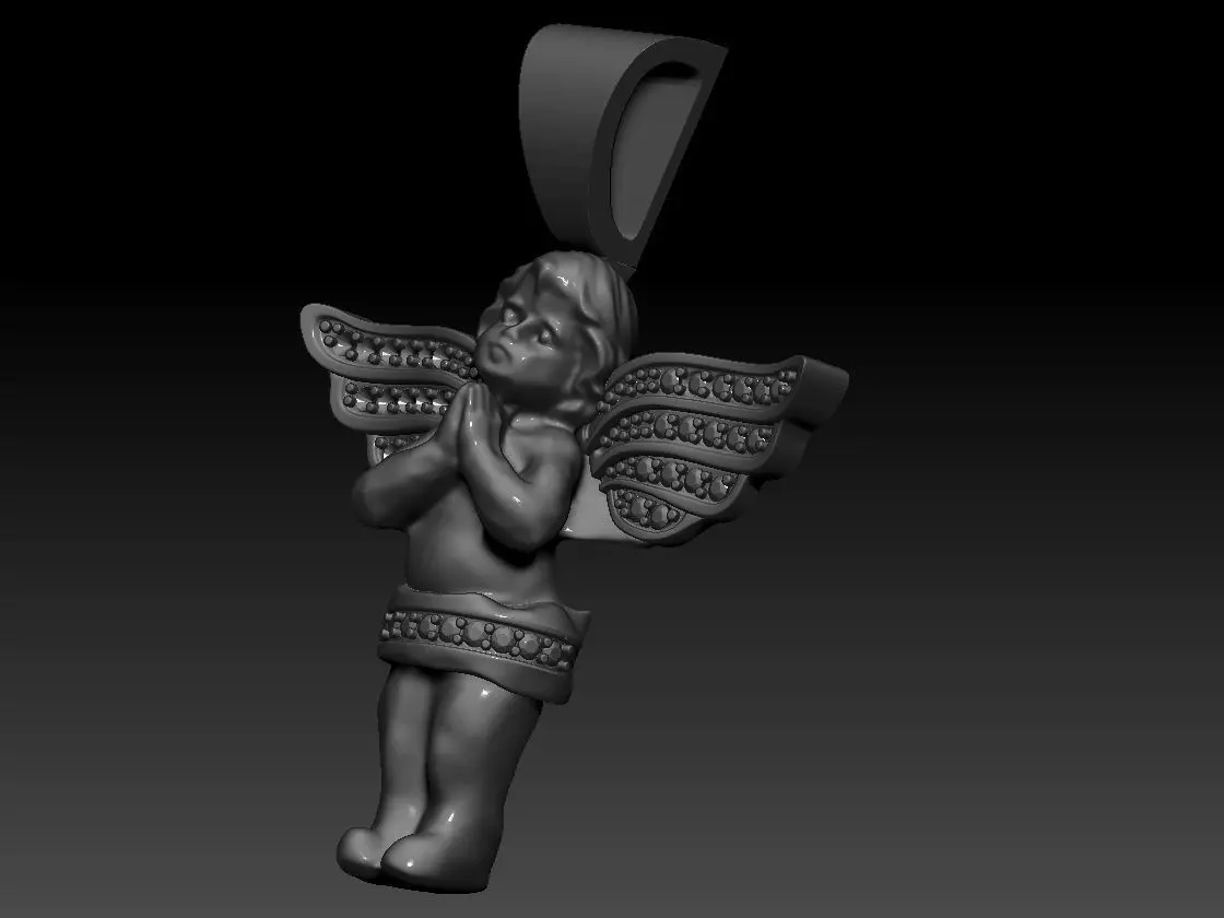 Baby Jesus angle pendant 3D print model 3D print model_4