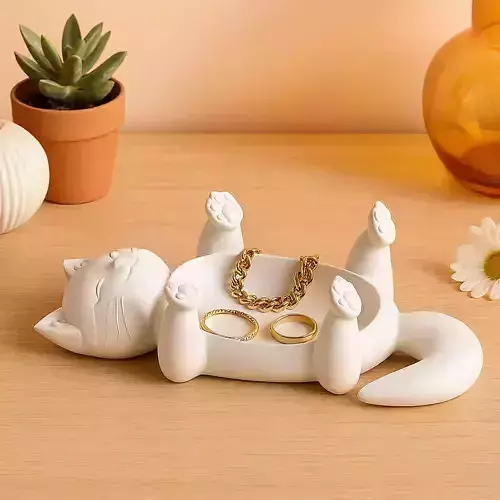 Cat Jewelry Plate Dish No Supports