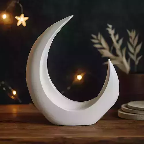 Modern Moon Shaped Plant Pot With Drainage No Supports