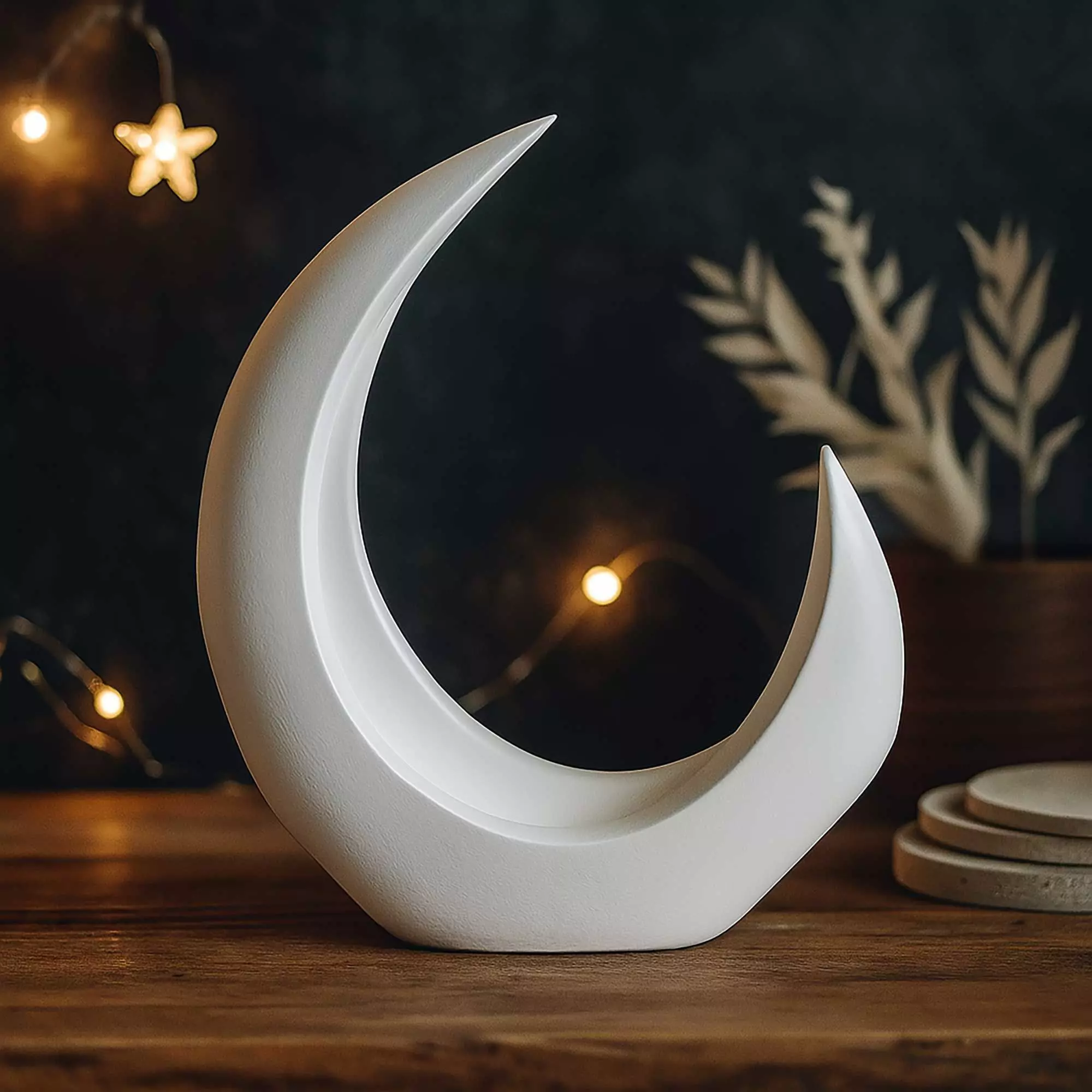 Modern Moon Shaped Plant Pot With Drainage No Supports 3D print model