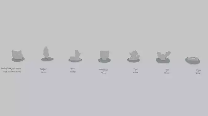 Witchy Stuff Mini Pack Emoji Statues 3D print model