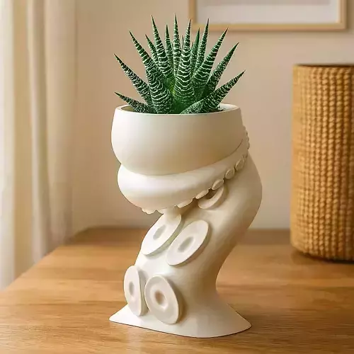 Octopus Tentacles Plant Pot With Drainage No Supports 3D print model