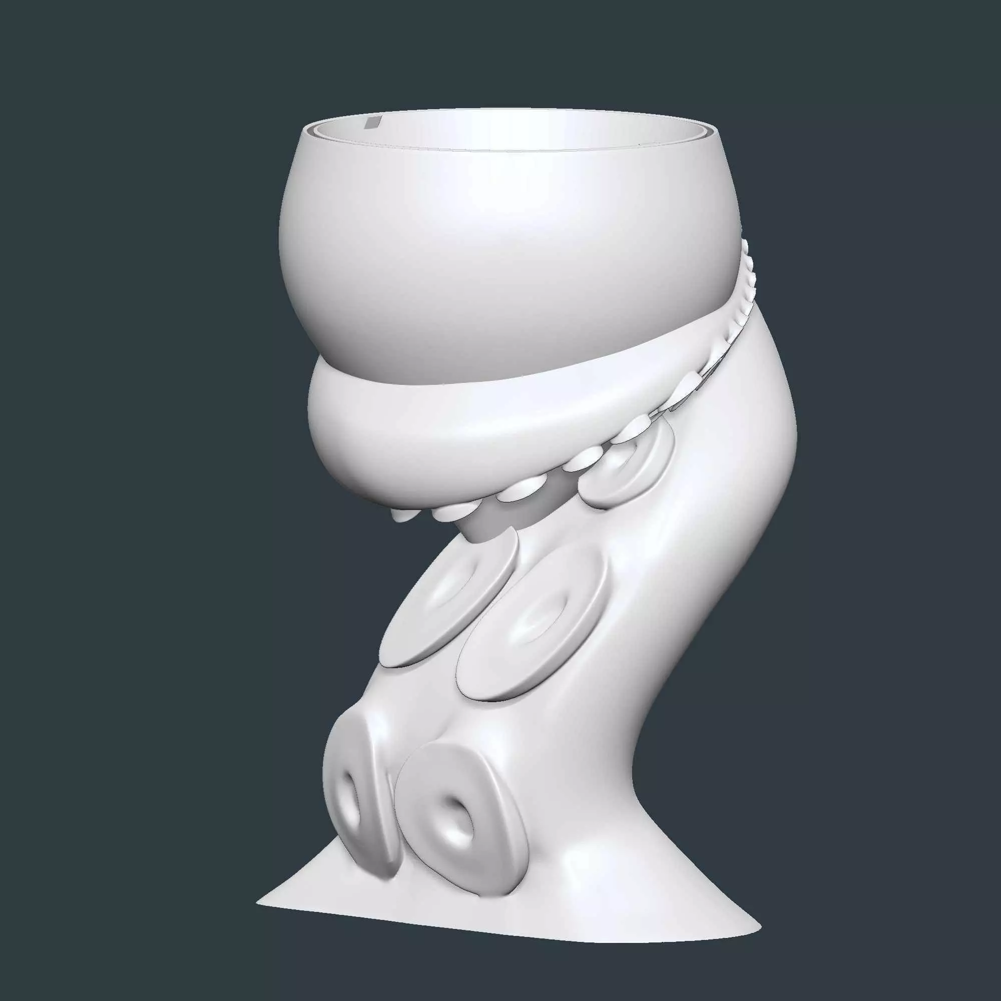 Octopus Tentacles Plant Pot With Drainage No Supports 3D print model_1