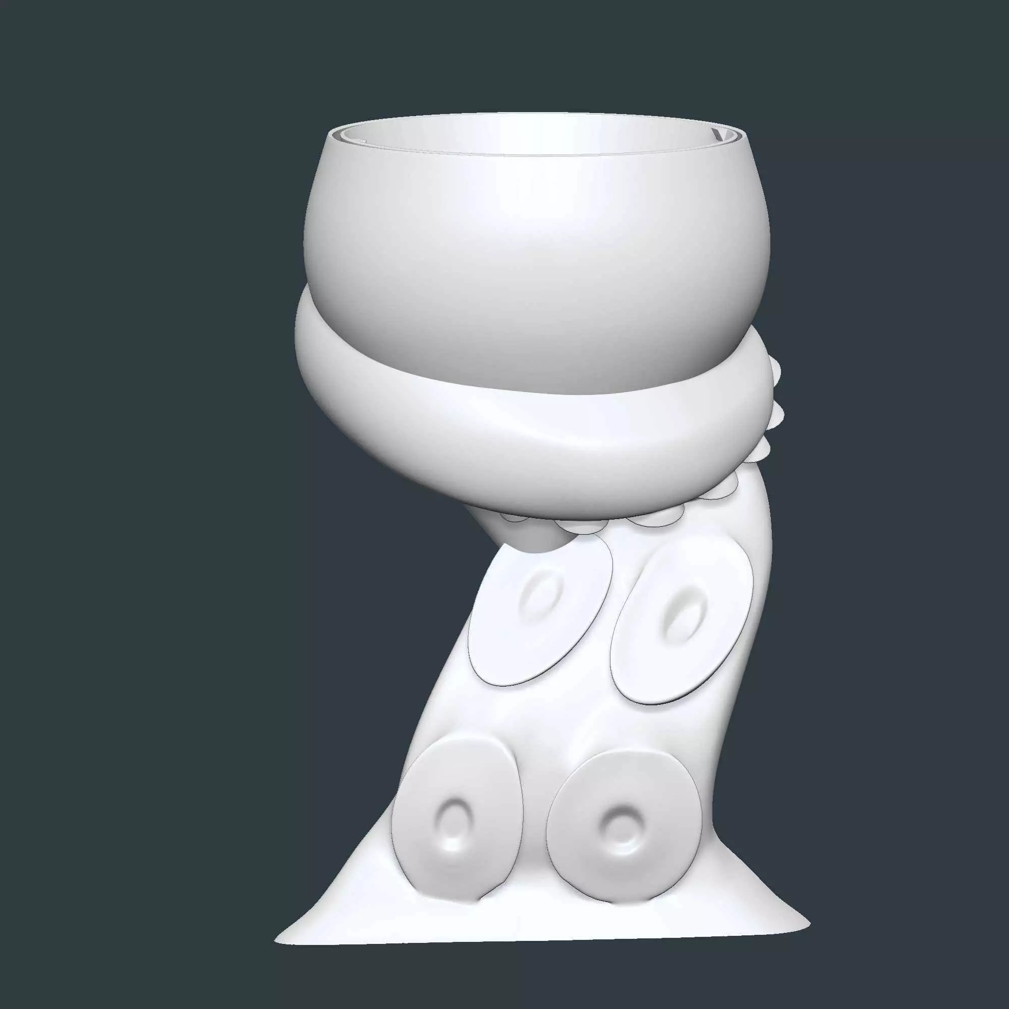 Octopus Tentacles Plant Pot With Drainage No Supports 3D print model_9