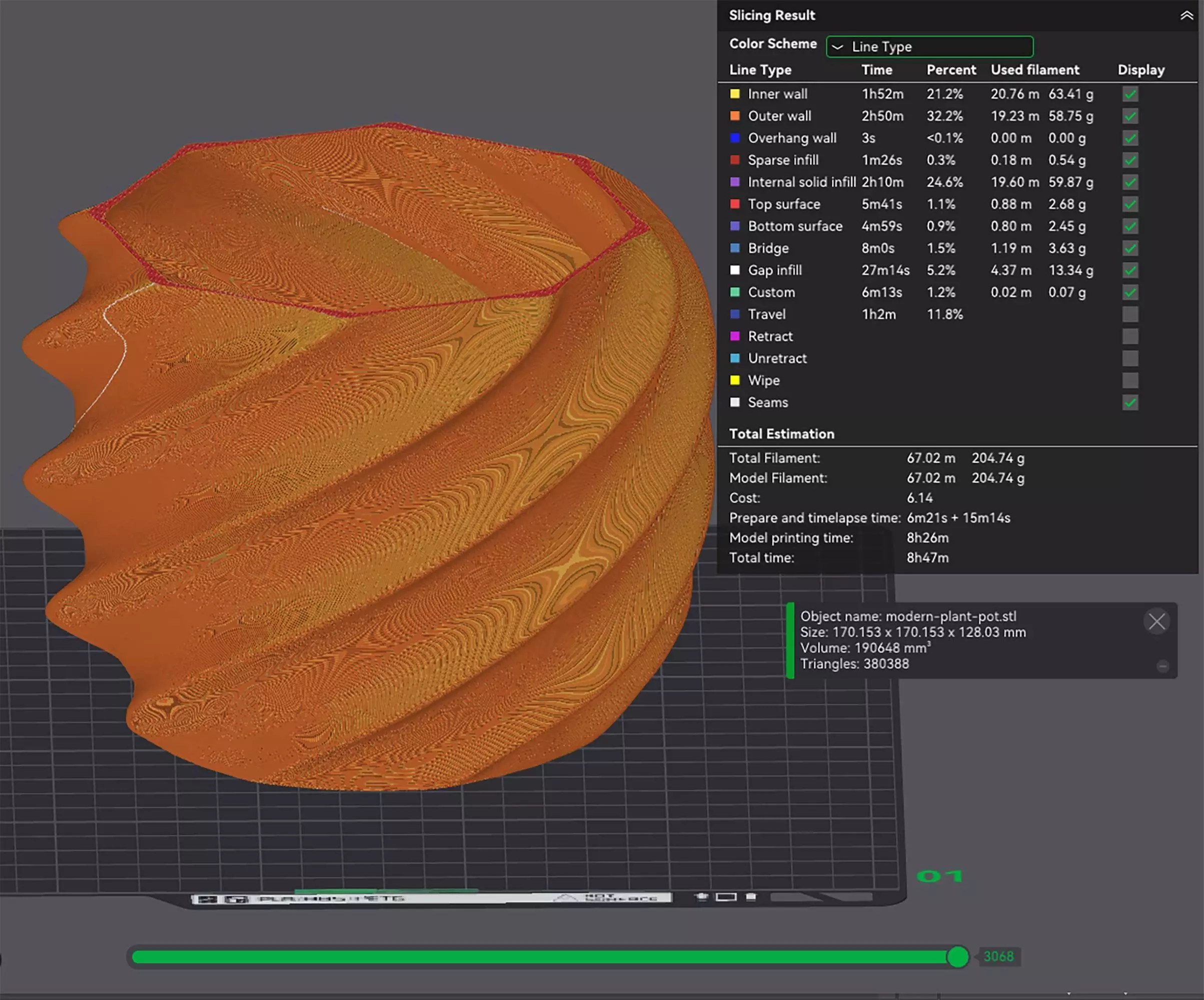 Modern Plant Pot With Drainage No Supports 3D print model_3