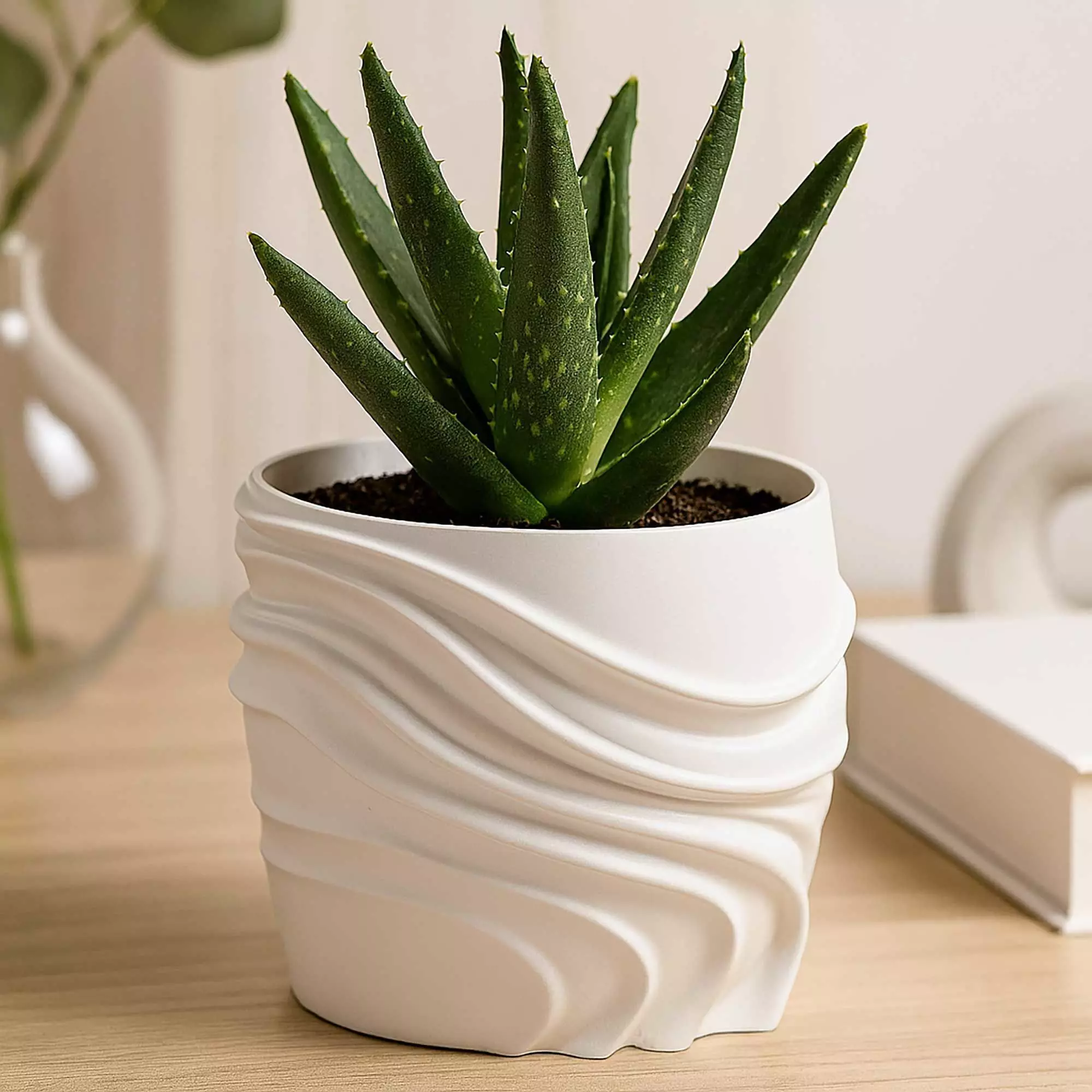 Modern Plant Pot With Drainage No Supports 3D print model