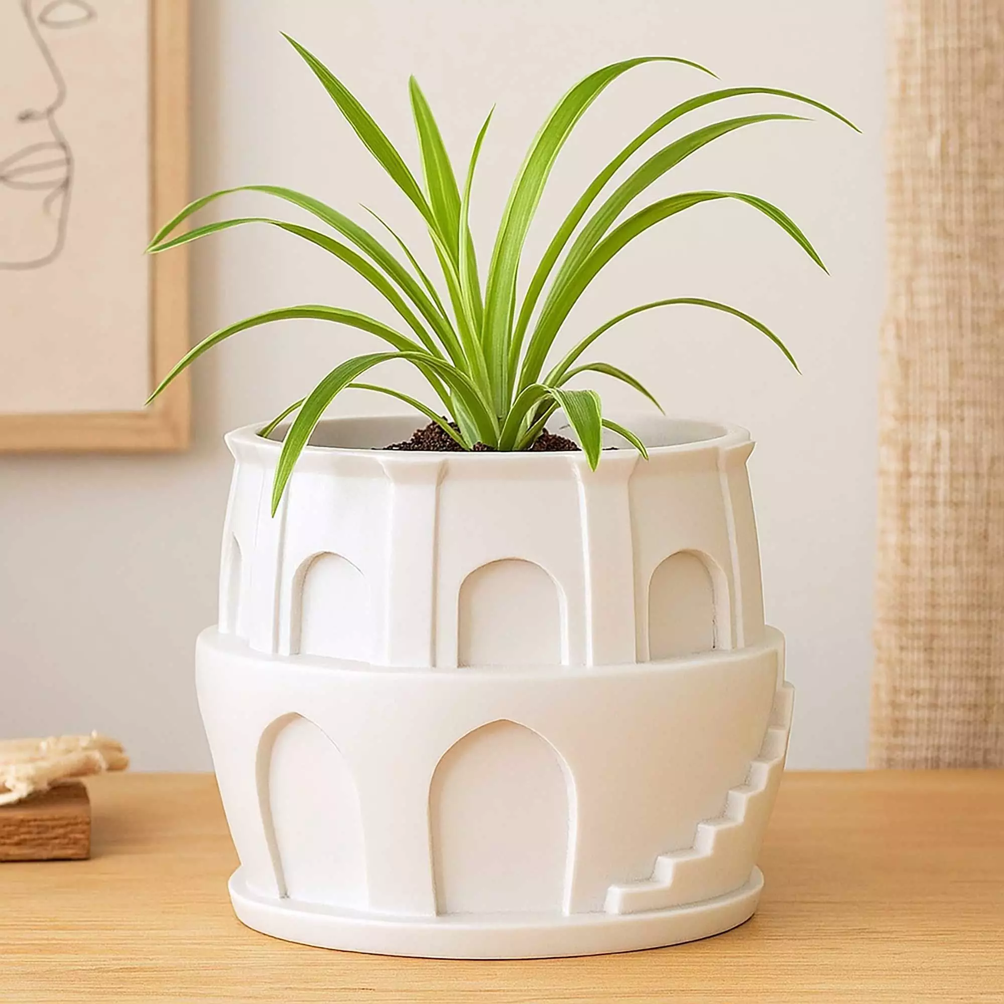 Tower Plant Pot With Drainage No Supports 3D print model_0