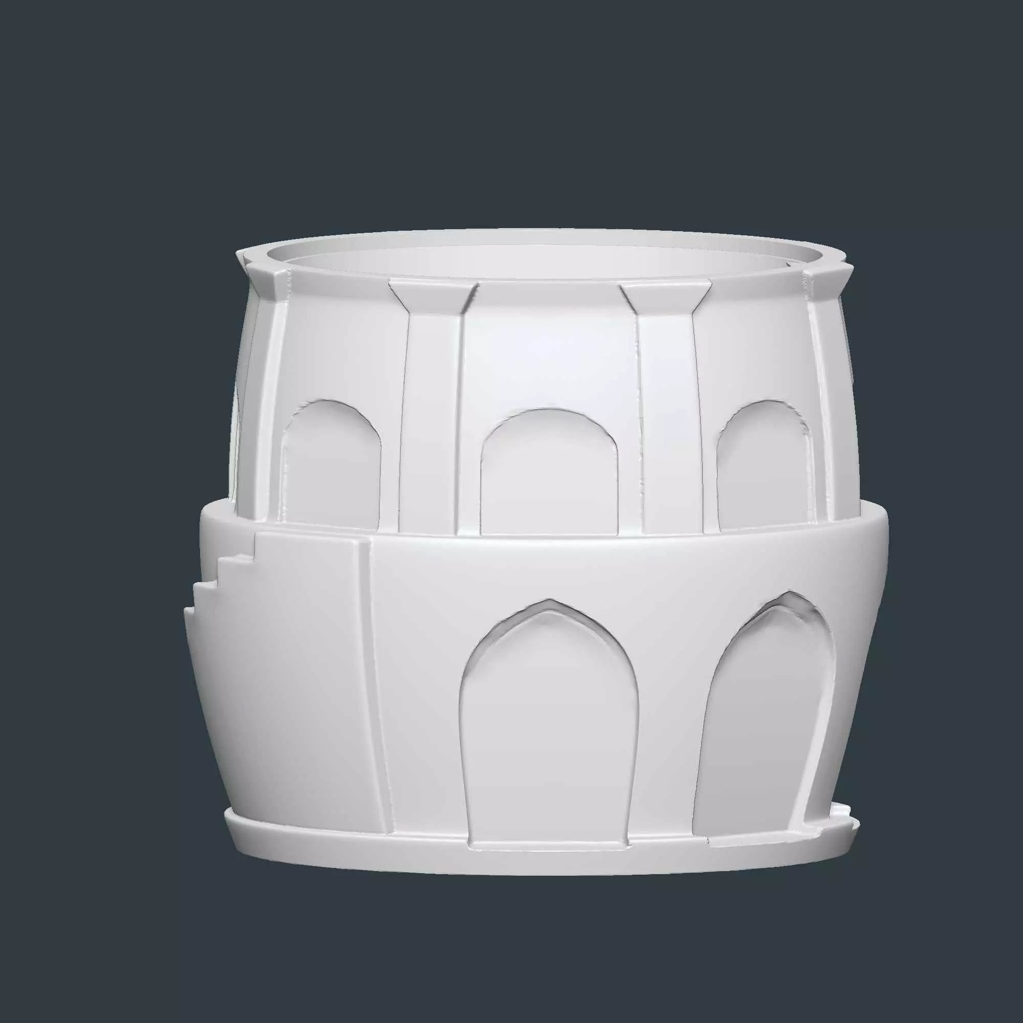Tower Plant Pot With Drainage No Supports 3D print model_7