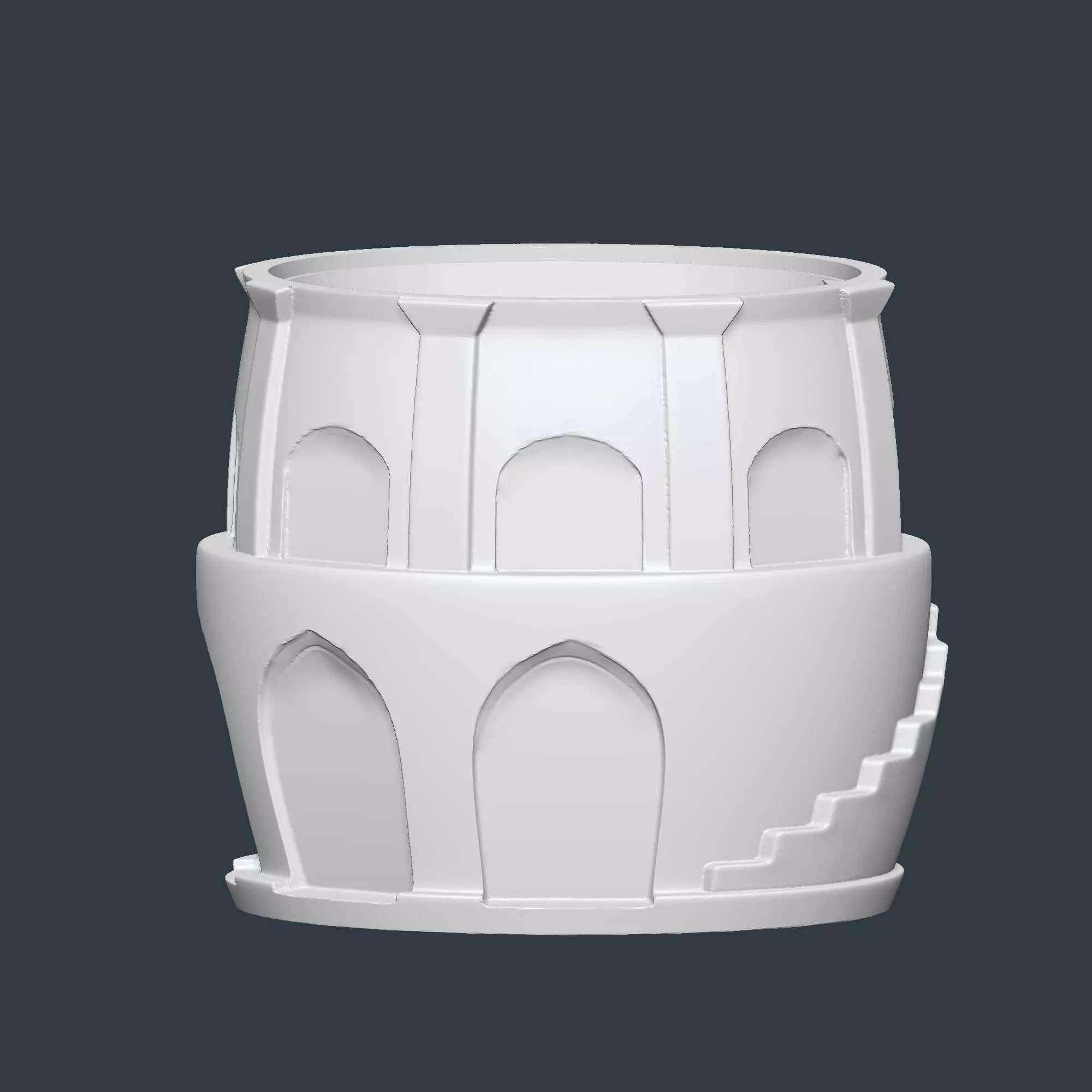 Tower Plant Pot With Drainage No Supports 3D print model_1