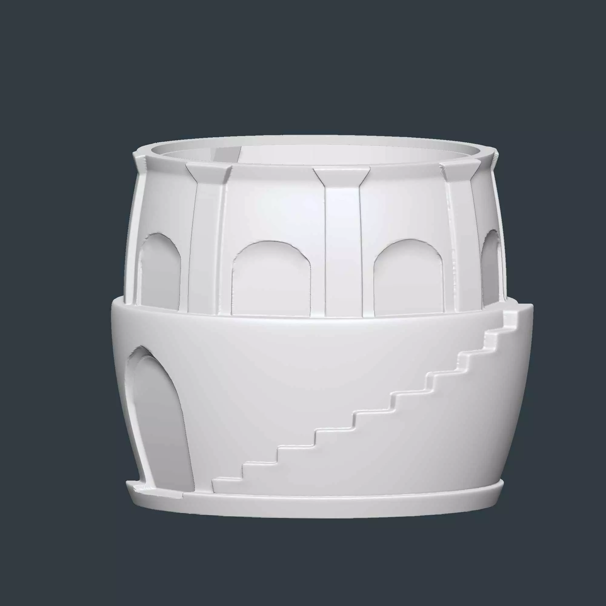 Tower Plant Pot With Drainage No Supports 3D print model_5