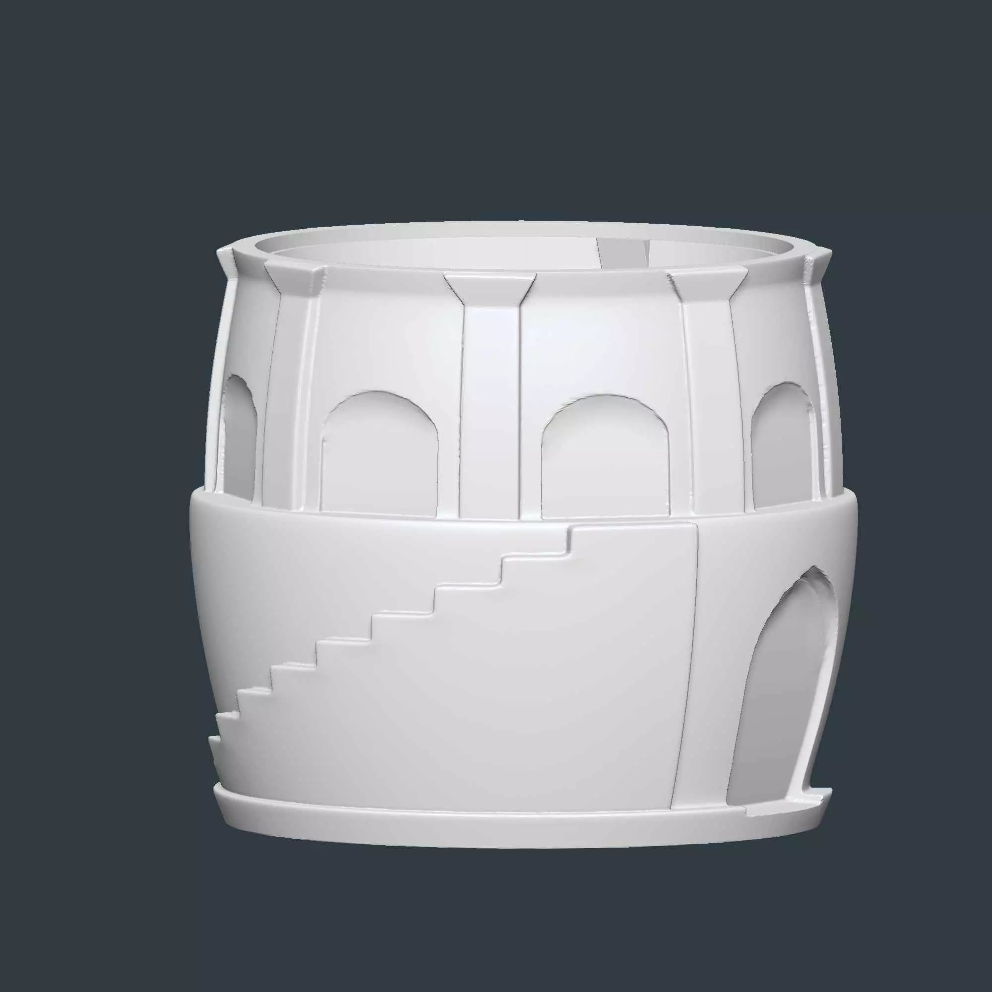 Tower Plant Pot With Drainage No Supports 3D print model_6