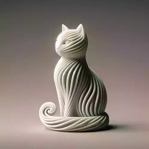 Elegant Swirl Cat Sculpture